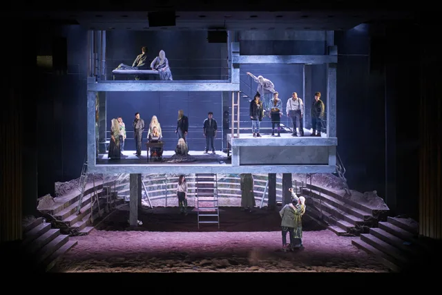 Dublin Gothic by Barbara Bergin on stage at the Abbey Theatre, Dublin — a multi-level set during Dublin's theatre season