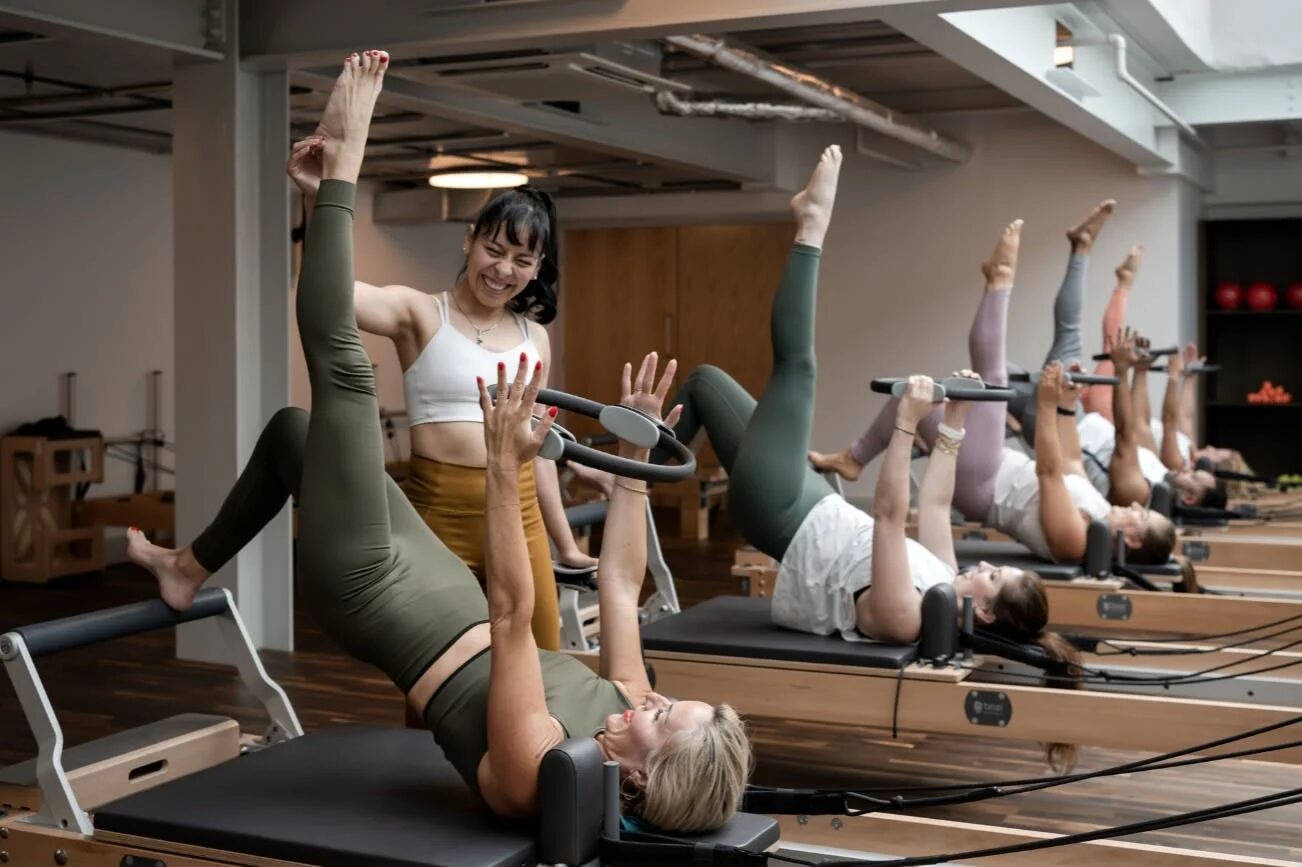 Reformer Pilates class with instructor in Dublin 2 — group session near EirStay serviced apartments on Camden Street and Aungier Street