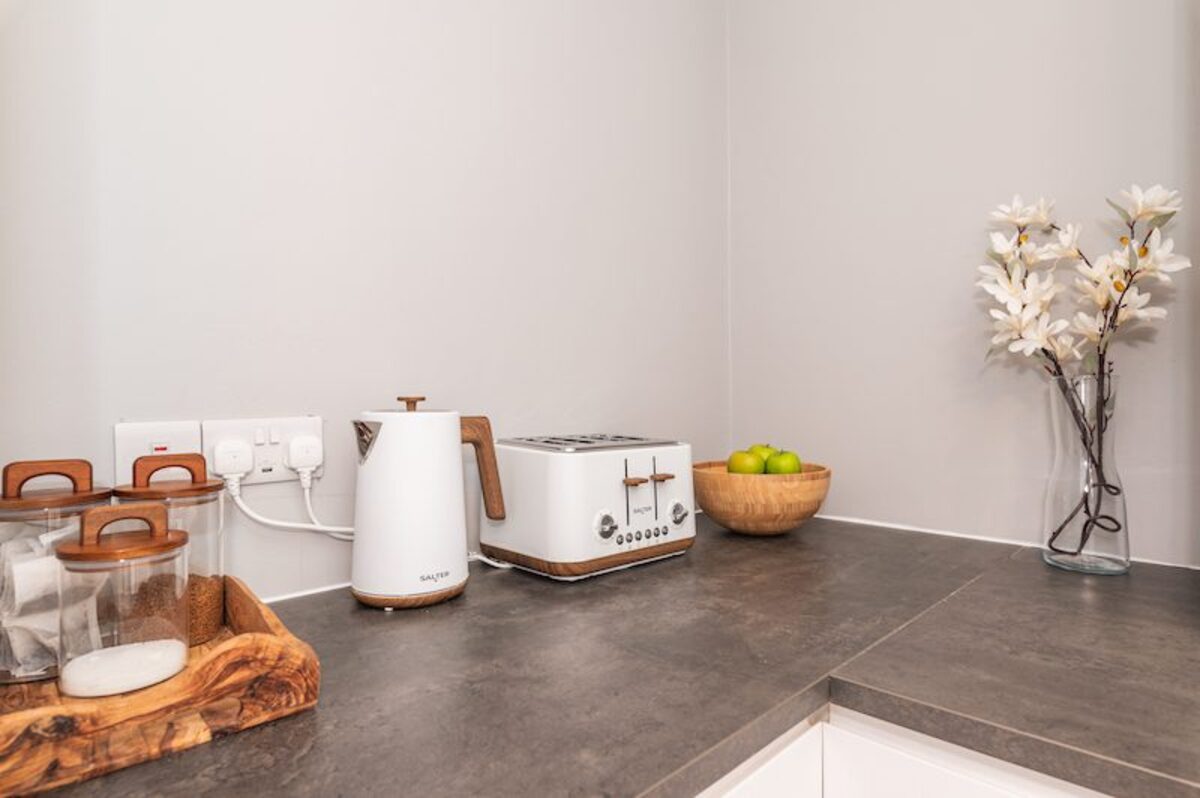 Kitchen counter detail in EirStay corporate stays short-term apartment Ranelagh Dublin 6