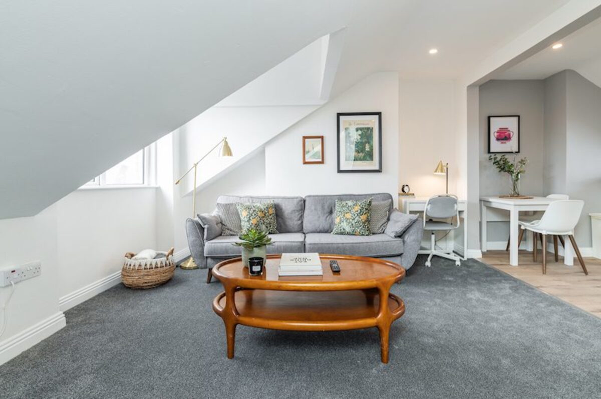 Equipped kitchen with modern appliances in EirStay loft corporate short stay Ranelagh Dublin 6