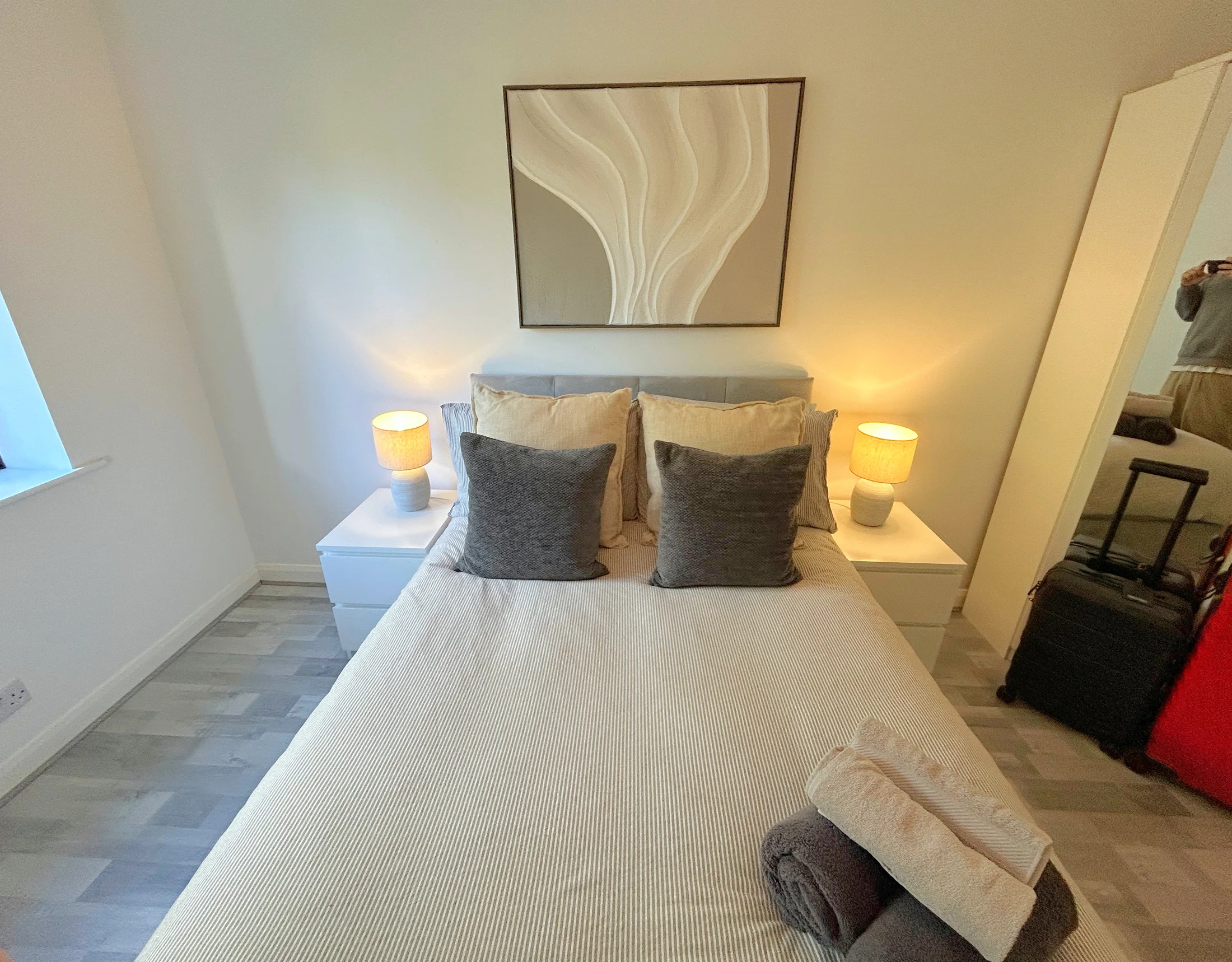 Rathgar apartment bedroom and bedside