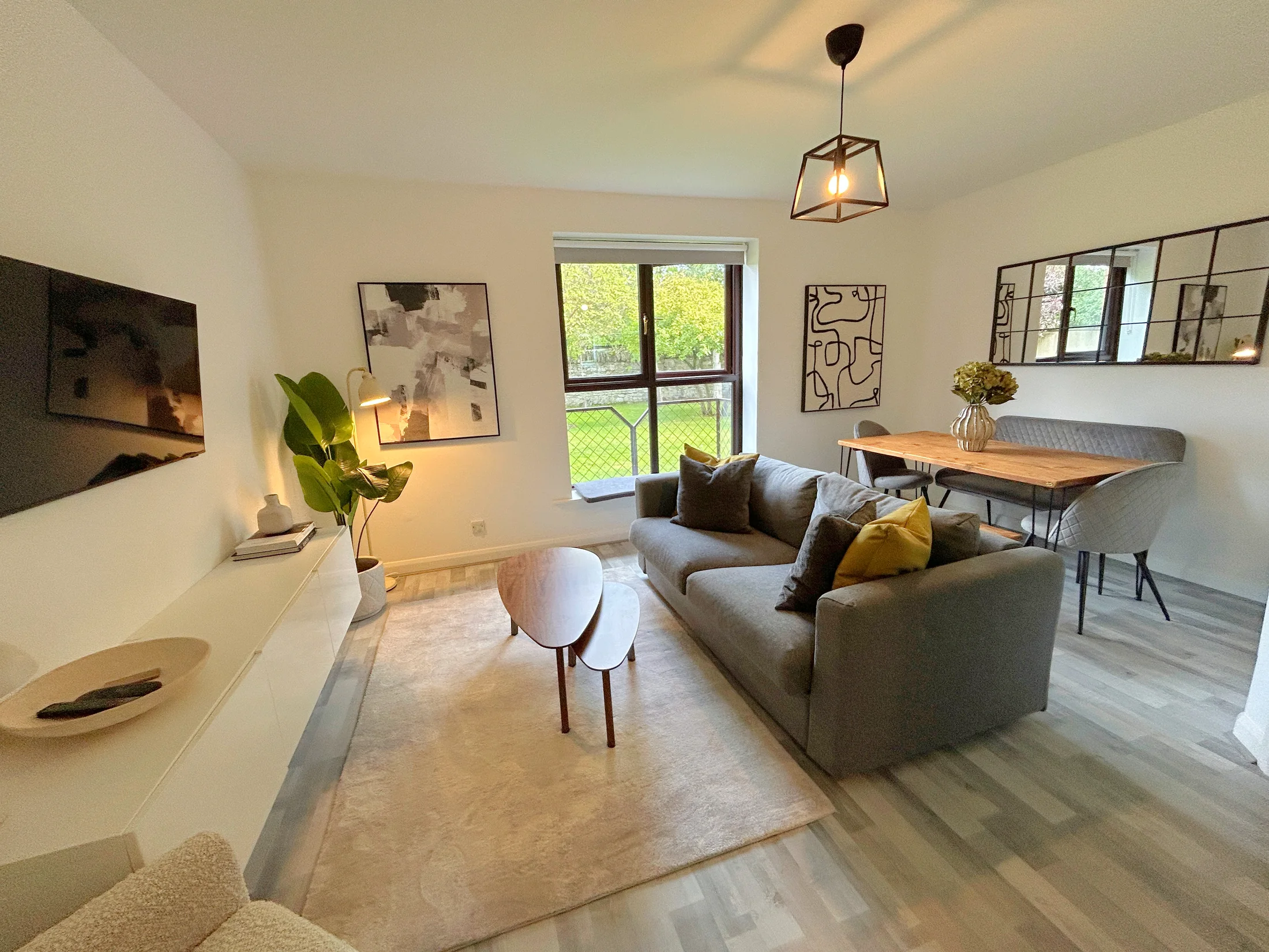 Rathgar apartment living room and dining area