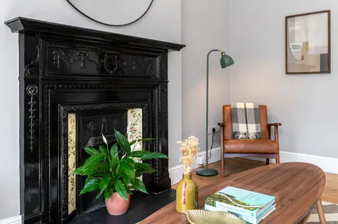 EirStay corporate accommodation Victorian fireplace detail Donnybrook Dublin 4