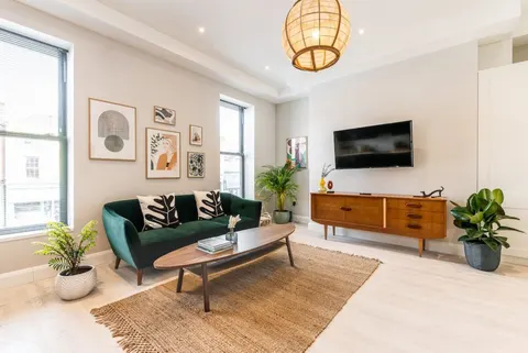 Open plan living area in EirStay serviced apartment Camden Street Dublin 2
