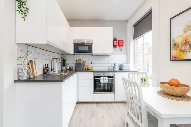 Open plan living area in EirStay serviced apartment Ranelagh Dublin 6