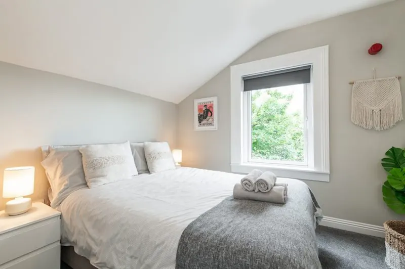 Open plan living area in EirStay loft serviced apartment Ranelagh Dublin 6